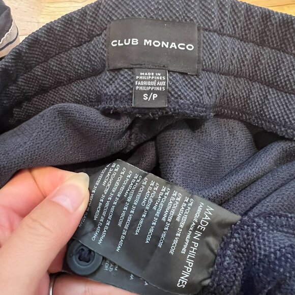 Club Monaco Men's Navy Blue Elastic Waist Pull Up Drawstring Casual Pants Sz S - Picture 7 of 7